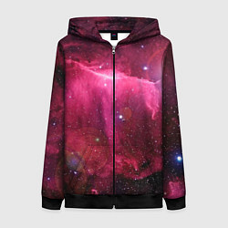 Толстовка на молнии женская Рубиновая туманность, цвет: 3D-черный