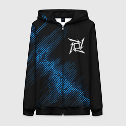 Толстовка на молнии женская Metallica звуковая волна, цвет: 3D-черный