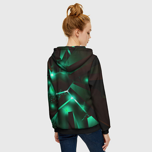 Женская толстовка на молнии Free Fire разлом плит / 3D-Черный – фото 4