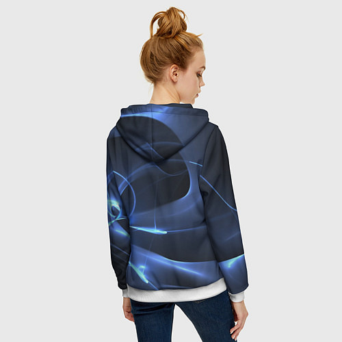 Женская толстовка на молнии Свечение - абстракция / 3D-Белый – фото 4