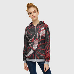 Толстовка на молнии женская Японская змея уроборос, цвет: 3D-меланж — фото 2