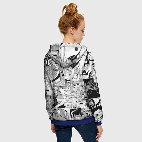 Женская толстовка на молнии Да я паук и что с того pattern / 3D-Синий – фото 4