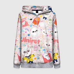 Толстовка на молнии женская Skzoo Jinniret pattern cartoon avatar, цвет: 3D-меланж