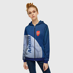 Толстовка на молнии женская Arsenal Мяч, цвет: 3D-синий — фото 2