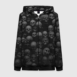 Толстовка на молнии женская Композиция из черепов - Dark, цвет: 3D-черный