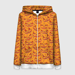 Женская толстовка на молнии Halloween Pumpkin Pattern