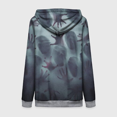 Женская толстовка на молнии Scary faces trying to get out / 3D-Меланж – фото 2