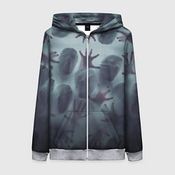 Женская толстовка на молнии Scary faces trying to get out