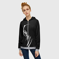 Толстовка на молнии женская Силуэт девушки Кучики Рукия, цвет: 3D-меланж — фото 2