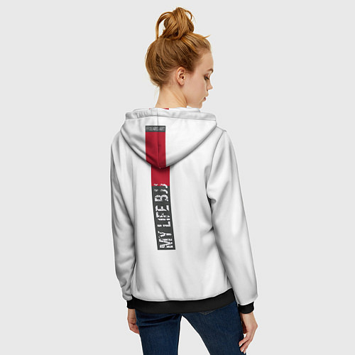 Женская толстовка на молнии Jiu Jitsu Rank / 3D-Черный – фото 4