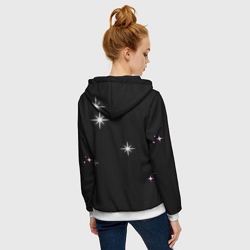 Женская толстовка на молнии Надпись / 3D-Белый – фото 4