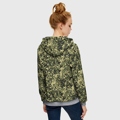 Женская толстовка на молнии Камуфляж Flecktarn Jeitai / 3D-Меланж – фото 4