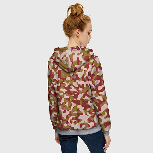 Женская толстовка на молнии Камуфляж German Desert / 3D-Меланж – фото 4