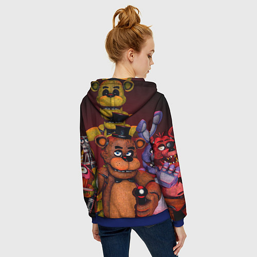 Женская толстовка на молнии Пять ночей Фредди / 3D-Синий – фото 4