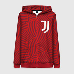 Толстовка на молнии женская Juventus отпечатки, цвет: 3D-красный