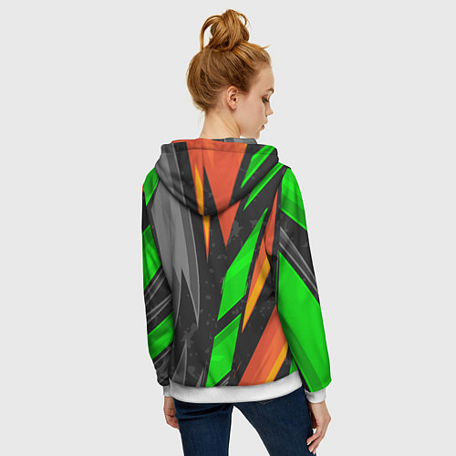 Женская толстовка на молнии Абстракция / 3D-Белый – фото 4