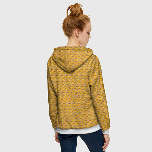 Женская толстовка на молнии Паттерн с утятами / 3D-Белый – фото 4