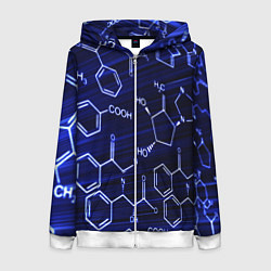 Толстовка на молнии женская Графическая химия, цвет: 3D-белый
