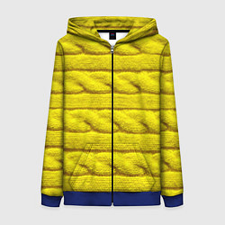 Толстовка на молнии женская Жёлтый свитер - Осень-Зима 2028, цвет: 3D-синий