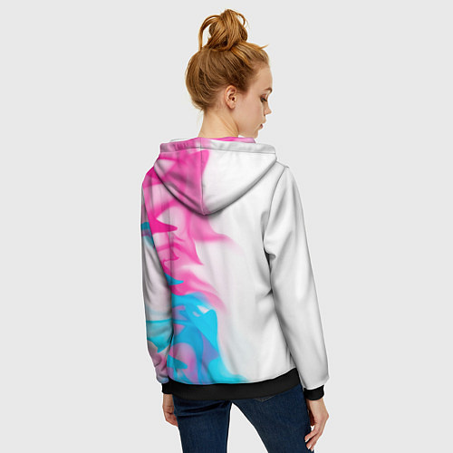 Женская толстовка на молнии Need for Speed neon gradient style: по-вертикали / 3D-Черный – фото 4