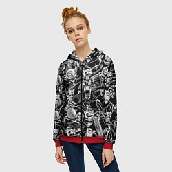 Толстовка на молнии женская JDM Pattern, цвет: 3D-красный — фото 2