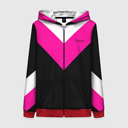 Женская толстовка на молнии FIRM черный с розовой вставкой