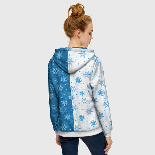 Женская толстовка на молнии Красивые снежинки / 3D-Белый – фото 4