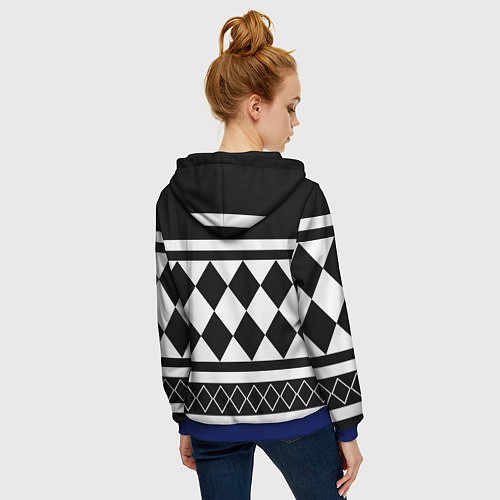 Женская толстовка на молнии Узор Кена Рюгуджи / 3D-Синий – фото 4