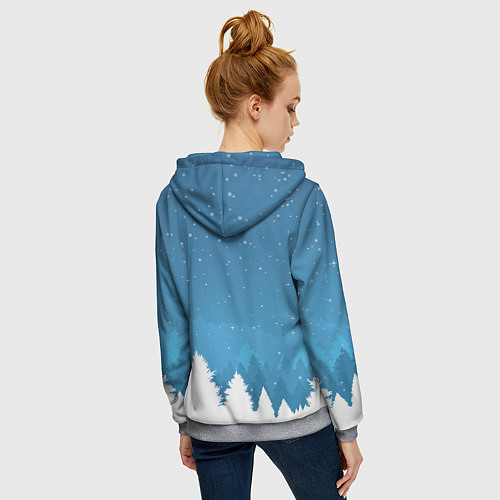 Женская толстовка на молнии Новогодняя сказка дед мороз / 3D-Меланж – фото 4