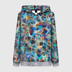 Толстовка на молнии женская Нейро космос, цвет: 3D-меланж