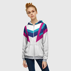 Толстовка на молнии женская FIRM белый спортик, цвет: 3D-меланж — фото 2