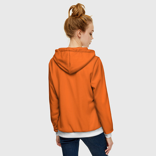 Женская толстовка на молнии Рыжая лисица / 3D-Белый – фото 4