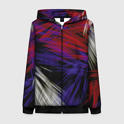 Женская толстовка на молнии Белые и красные лучи