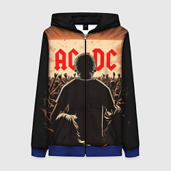 Толстовка на молнии женская На рок концерте, цвет: 3D-синий