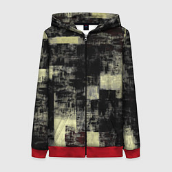 Толстовка на молнии женская Жёлтый абстракт, цвет: 3D-красный