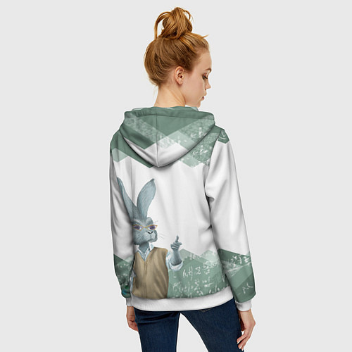 Женская толстовка на молнии Легенда про экзамен / 3D-Белый – фото 4