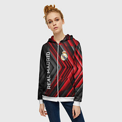 Толстовка на молнии женская Real Madrid art, цвет: 3D-белый — фото 2