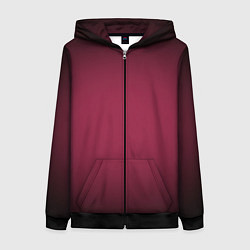 Женская толстовка на молнии Градиент светлая марсала с переходом в черный