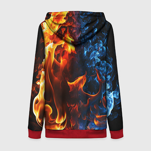 Женская толстовка на молнии Битва огней - два пламени / 3D-Красный – фото 2