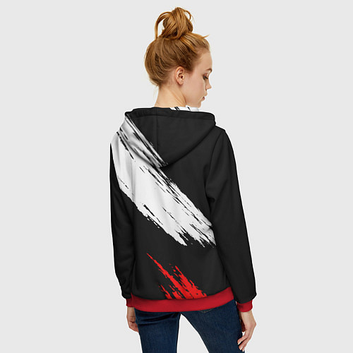 Женская толстовка на молнии G2 форма / 3D-Красный – фото 4