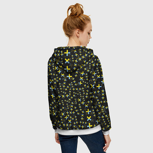 Женская толстовка на молнии TXT pattern logo / 3D-Белый – фото 4