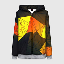 Толстовка на молнии женская Абстрактная геометрия фигур, цвет: 3D-меланж