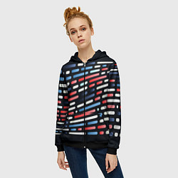 Толстовка на молнии женская Vanguard neon pattern, цвет: 3D-черный — фото 2