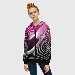 Толстовка на молнии женская Авангардная растровая композиция, цвет: 3D-черный — фото 2