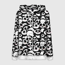 Женская толстовка на молнии Чёрно-белые панды