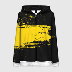 Толстовка на молнии женская Желтое граффити, цвет: 3D-белый