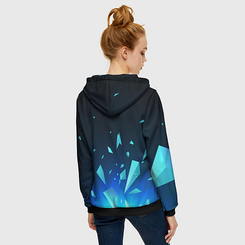 Женская толстовка на молнии GTA взрыв частиц / 3D-Черный – фото 4