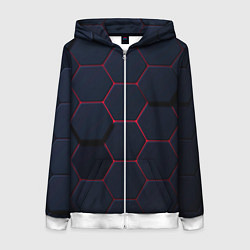 Толстовка на молнии женская Светящиеся стальная броня, цвет: 3D-белый