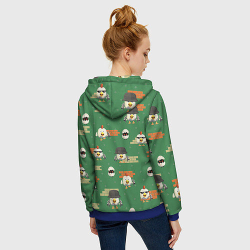 Женская толстовка на молнии Chicken gun battle / 3D-Синий – фото 4