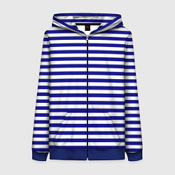 Толстовка на молнии женская Тельняшка синяя ВМФ, цвет: 3D-синий